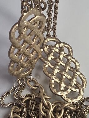 Lia Sophia Gold-Tone Multi-Chain Knot Pendant Necklace - Women